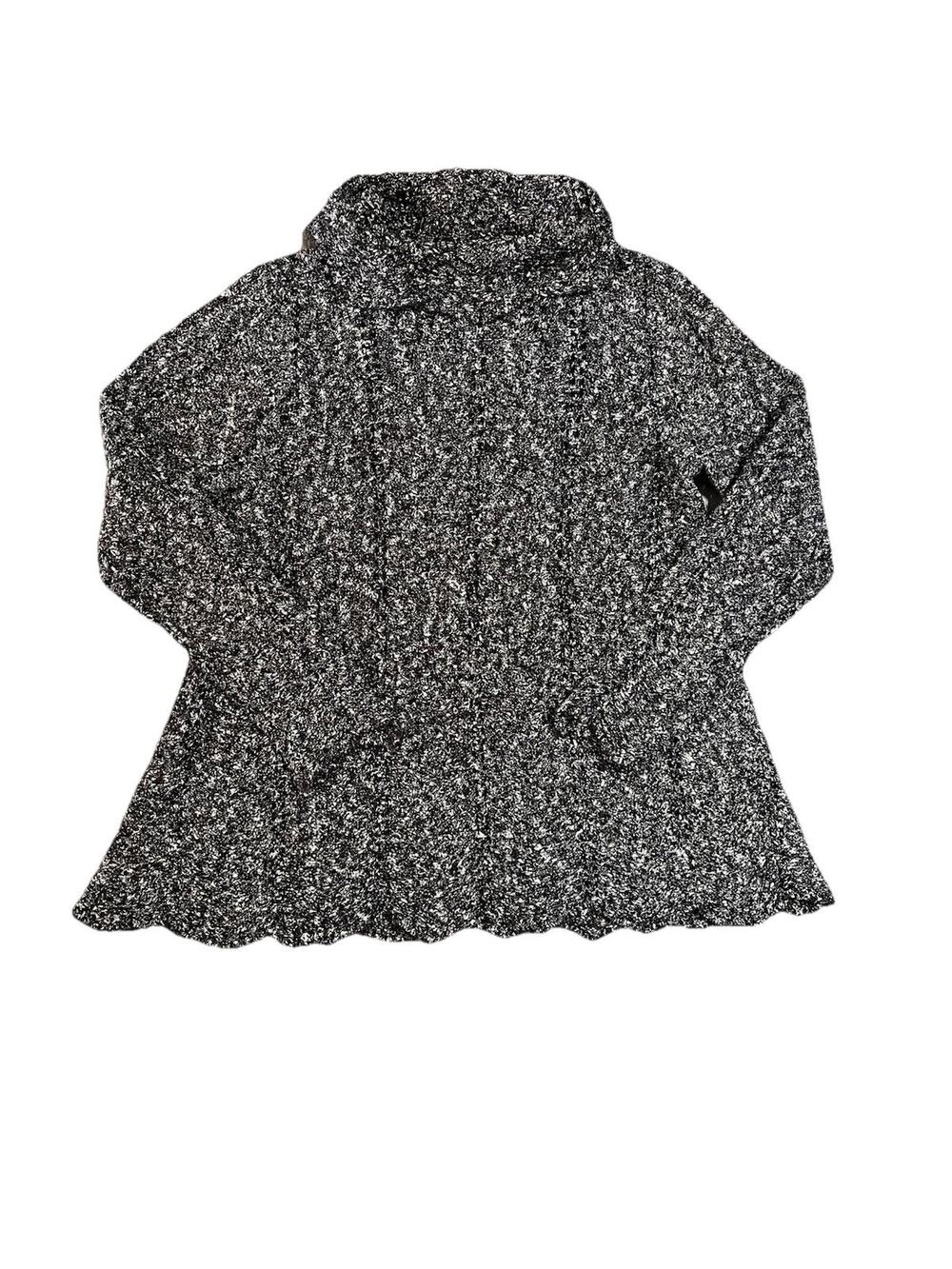 Habitat Lagenlook Women XL Marled Cowl Neck Tunic Sweater Wool Blend Oversized